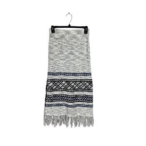 Free People Womens Fringe Sweater Skirt Size XS Bohemian Southwestern Aztec
